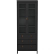 Ebuy24 - Vitrina 2 puertas acristaladas con marco y 3 cajones H199 cm - barcelone