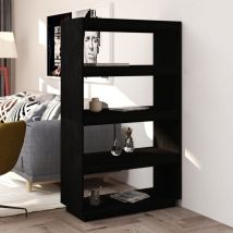 Estantería/divisor de espacios madera pino negro 80x35x135 cm vidaXL886723