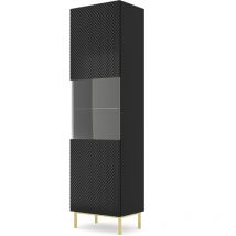 Bim Furniture - Vitrina Ravenna c 60 cm 1D negro alto brillo diamante con marco