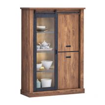 Vitrine 1 porte vitrée coulissante LED Elo