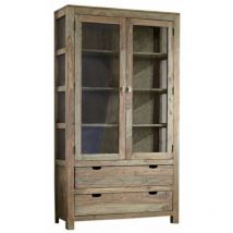 Massivmoebel24 - Vitrine 110x45 Palissandre huilé Gris taupe nature grey 65