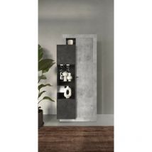 Vitrine 2 portes FREEDOM Béton/plomb 87 x 188 cm