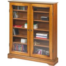Vitrine 2 Portes Vitrées Merisier 6 Niches l 92.4 h 105.8 p 21.5 cm - marron