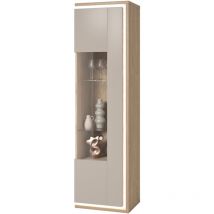 Vitrine 201 cm hoch, Eiche und kaschmir, DRACHTEN-83