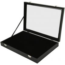 Jeffergarden - Vitrine à épingles Bote d'ombre à épingles anti-poussière transparente pour médaille militaire Collection de badges à épingles en cuir