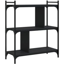 Bookcase 3-Tier Black 76x32x88 cm Engineered Wood vidaXL