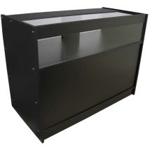 Comptoir de Présentation de Marchandises Noir en mdf - 60 x 120 x 90cm - Meuble d'Accueil B1200 pour Magasin, Vitrine [Livré à Plat]