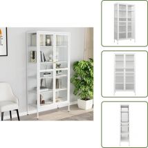 Vidaxl - Vitrine d'exposition Blanc 90x40x180 cm Acier et verre trempé - Vitrine Exposition - Meuble Rangement - Armoire Blanche - Mobilier Intérieur