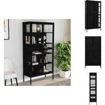 Vidaxl - Vitrine d'exposition Noir 90x40x180 cm Acier et verre trempé - Vitrine Exposition - Meuble Rangement - Armoire Vitrée - Buffet Noir