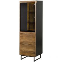 Vitrine en bois de Manguier / Bois de récupération 56x47x180 noir / naturel laqué davis 40