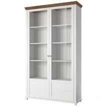 Vitrina grande de 2 puertas colección assia. Color fresno blanco y roble.