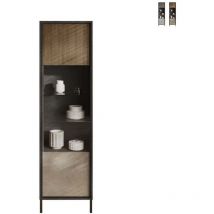Moderne Wohnzimmervitrine 2 Regale 55x40x203cm Winona - Beige