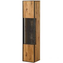 Vitrine murale 30x30x140 en bois de Chêne naturel huilé starnberg 06