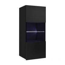 Mirjan24 - Armoire murale Tivdalu 102, Noir + Noir brillant
