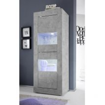 Colonne-vitrine 2 portes basic finition béton 61x162 cm
