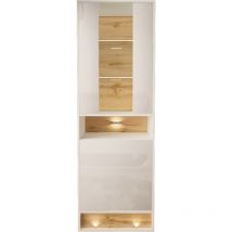 Bim Furniture - Vitrine visionary 180 cm weiß glänzend / eiche wotan