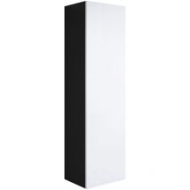 Stehende Schrank mit 2cm Füsse Hängeschrank Vitrinenschrank Vitrine Wohnzimmer 1 Tür 4 Fächer 40x167x29cm Modell Luke V4 Schwarz und Weiss Glanz