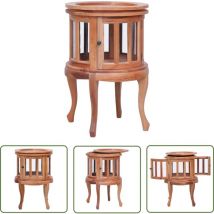 The Living Store Vitrinenschrank Natur 50 x 50 x 76 cm Massivholz Mahagoni - Mahagoni Möbel - Sideboard - Vitrine - Wohnzimmerschrank - Regal