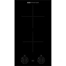 Vitro de inducción Domino 2 fuegos negro con pomo