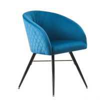 Set of 1/2/4 Vittorio lux Velvet Upholstered Dining Chair Single - Blue - Blue