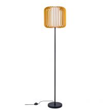 Viva Pie de Salón en negro y madera clara para bombilla E27