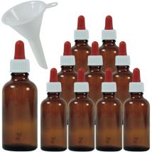 10 Bottiglie da Farmacista in Vetro Marrone, Vetro, Marrone, 50 ml - Viva Haushaltswaren