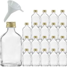 Viva Haushaltswaren Gabriele Hesse E.k. 20 Mini Bottiglie Di Vetro Da 20 Ml Con Tappo A Vite Da Riempire Autonomamente Con Imbuto Ø 5 Cm