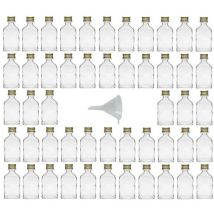 Viva Haushaltswaren – 50 – Mini Bottiglie di Vetro 20 ml con Tappo a Vite con Imbuto del Diametro di 5 cm