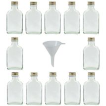 Viva Haushaltswaren - Set Di 12 Bottiglie In Vetro, 100 Ml Da Liquore, A Imbuto
