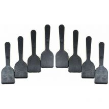 Set di 8 Palette da raclette, in plastica di Ottima qualità, Lavabili in lavastoviglie, Colore: Nero - Viva Haushaltswaren
