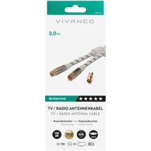 Cable coaxial VIVANCO 3m 75 Ohm 120 dB – Conector Coaxial (M)-(H)
