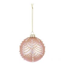 Bizzotto - Vivienne árbol rosa bola de cristal decorativa 8 cm