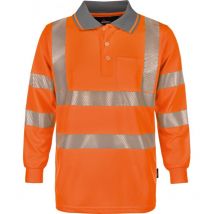 Triuso Vizwell Warnschutz-Langarmpolo VWPS32 Gr. 3XL leuchtorange/marine