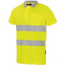 Triuso Vizwell VWP1B Warnschutz-Poloshirt Gr. 2XL leuchtgelb/marine