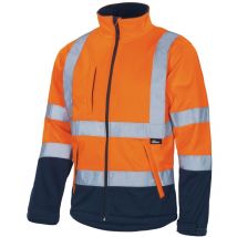 Softshelljacke atmungsaktiv, wind- und wasserdicht VW135O Gr. 3XL orange/marine - Vizwell