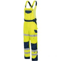Herren Warnschutz-Kontrast-Latzhose VWTC115 Gr. 29 gelb/marine - Vizwell