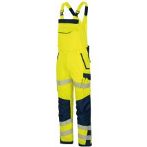 Warnschutz-Latzhose Flex-HiVis VWT191 Gr. 64 leuchtgelb/marine - Vizwell