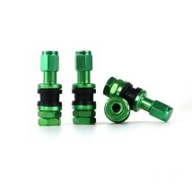 Omp Speed Juego de 4 Valvulas de Aluminio para Llantas, Color Verde, Valvulas para Neumaticos