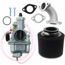 VM22 26 mm Vergaser-Set für Mikuni Dirt Bike Ansaugrohr 110 cc 125 cc 140 cc Lifan yx, Modell: Silber