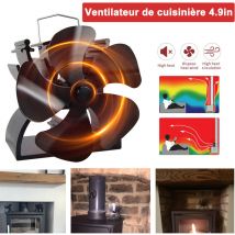 Mini ventilateur de poêle à bois 5 pales 4.9in Ventilateur de cheminée à bûches alimenté par la chaleur Eco Friendly - Voda