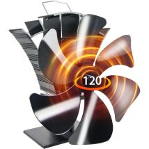 Ventilateur de poêle à bois 6 pales Ventilateur de cheminée alimenté par la chaleur pour poêle à bois ,Ventilateur écologique silencieux avec
