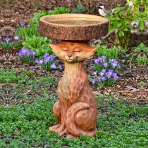 Vogelbad für den Außenbereich, Vogelfutterspender für Vögel aus Kunstharz, Brunnen für den Garten