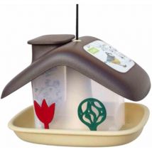 Vogelfutterhaus Domek braun/beige Maße: 21x16x15 cm, Kunststoff