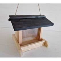 Vogelhaus Emma mit Plexiglasscheibe aus Holz natur