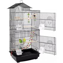 Tlgreen - Vogelkäfig Voliere mit Vogelspielzeug, Sittichkäfig, 46 x 35,5 x 99,5 cm