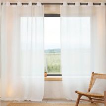 Rideau voilage 100% lin fluide Blanc 140x260 cm