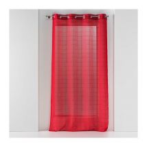 Panneau a oeillets 140 x 240 cm voile sable fantaisie eulalie Rouge