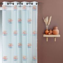 Voilage en jacquard à imprimés fantaisie Orange 140x240 cm