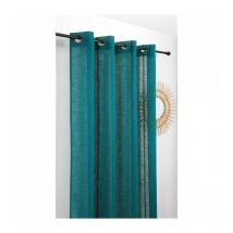 Rideau naturel chic jeanne - 145x260cm - Bleu canard