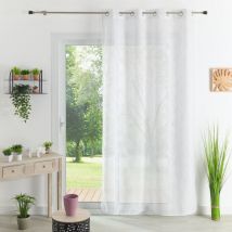 Voilage brodé style art déco Blanc 280x240 cm